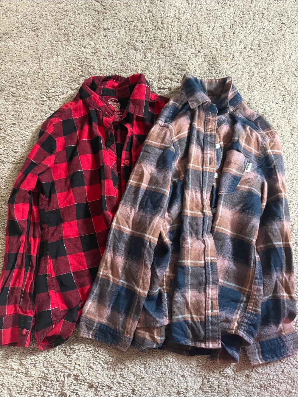 abercrombie kids Red and Navy Plaid Button-Down Shirt